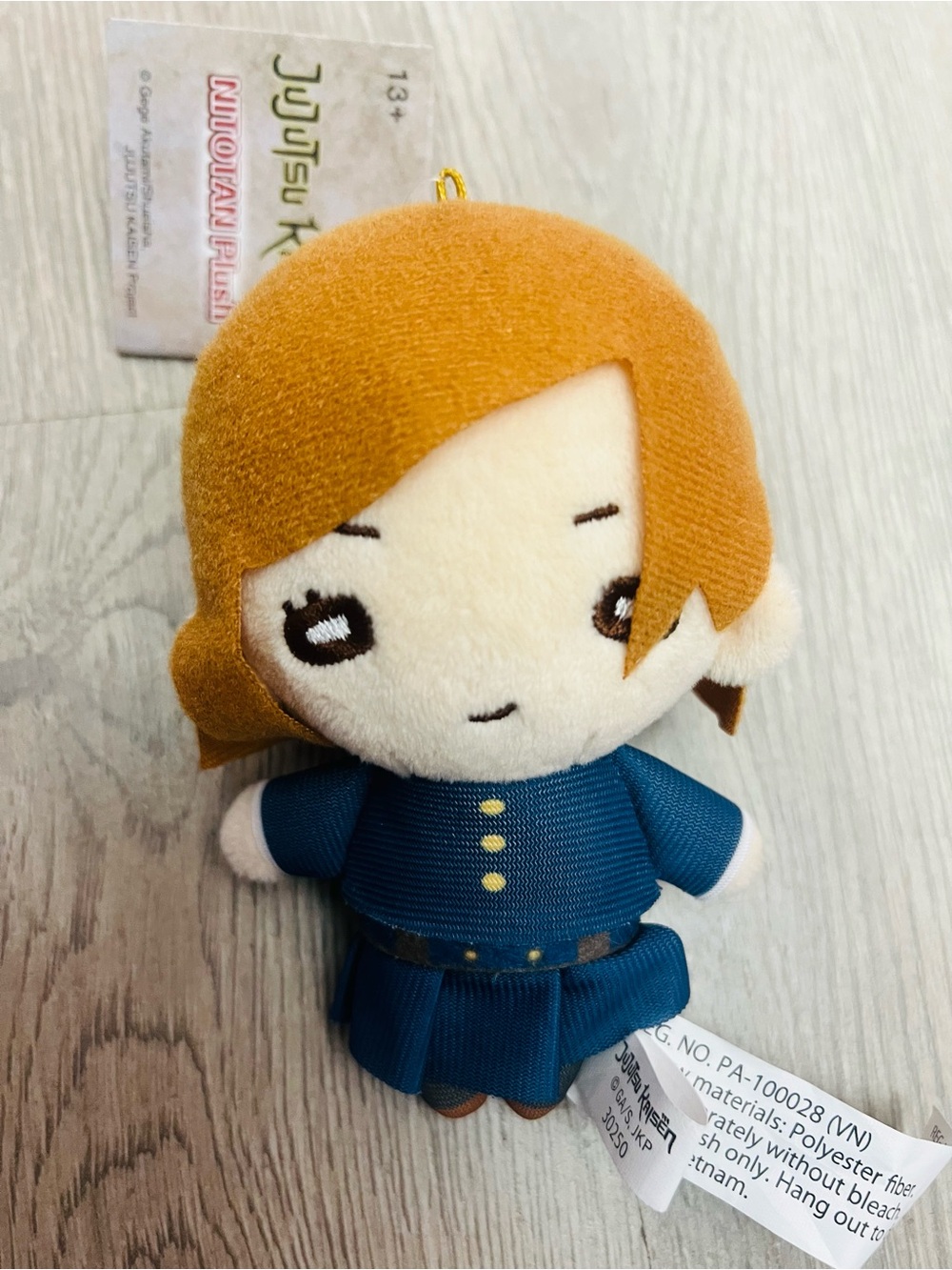Plush Doll Keychain - Orange Hair Blue Outfit